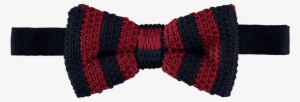 Knitted Bow Tie Navy Blue - Tartan