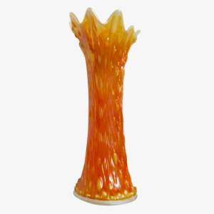 Northwood Tree Trunk Marigold On Milk Glass M - Vase