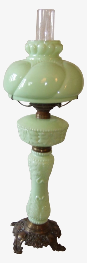 Search For Vintage Antique Victorian Milk Glass On - Green Milk Glass Lamp