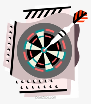 Darts In Dartboard Royalty Free Vector Clip Art Illustration - Illustration