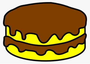 Yellow And Chocolate Cake Clip Art At Clkercom Vector - Birthday Cake No Candles