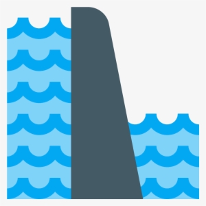 This Is An Image Of Two Sets Of Wavy Lines With A Dam - Dam Icon
