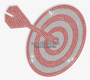 Customized Twinkling Dart Board Hotfix Crystal Motif - Circle