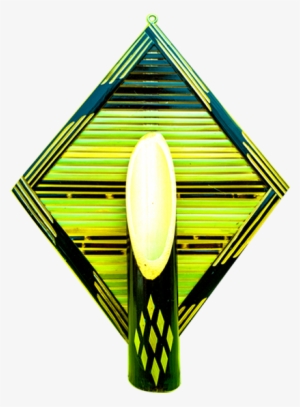 Kite Shaped Base Pipe Bamboo Flower Vase In Brown And - Yellow