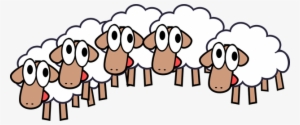 Sheep Clipart Five - Herd Of Sheep Clipart