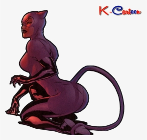 Foto Cat Women Kartun Menggunakan Pakaian Hitan Ketat - Cartoon