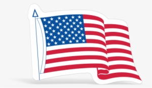 Die Cut Waving American Flag Decals - American Flag