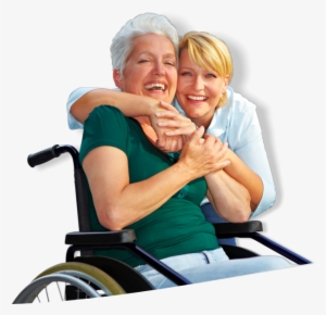 A Caregiver Hugging An Elderly Sitting On A Wheelchair - Home Care