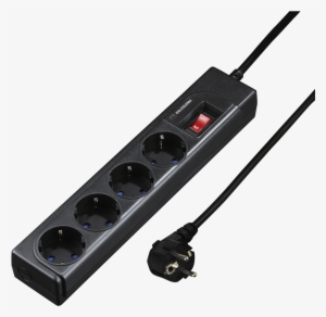 "protection" 4-way Power Strip, Black - Power Strip