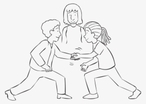 Back Two People Step Forward On One Leg To Shake Hands, - Handshake