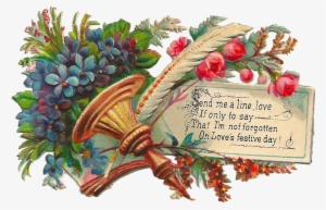 Printable Greeting Flowers Valentine Forget Me Not - Paper