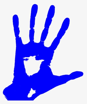 Blue Left Hand - Left Handers Clip Art
