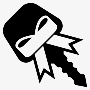 Key Prizes Symbol With A Ribbon Vector - Ribbon