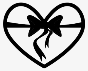 Heart With Ribbon Vector - Hearts With Ribbon Outline