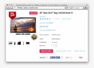 Storefront - Samsung 6 Series Ln46d630 - 46" Lcd Tv - 1080p - 60