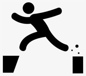 Man Jumping With Opened Legs From One Point To Other - Jumping Icon