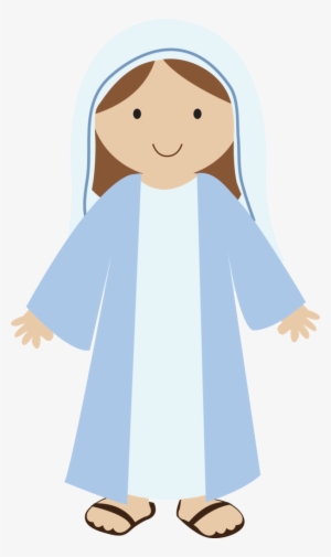 Clementine Nativity Mary2-608x1024 - Nun Png Cartoon