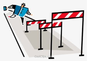 Man Jumping Hurdles Royalty Free Vector Clip Art Illustration - Teacher