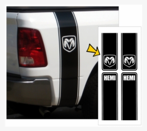 *dodge Ram Hemi Truck Split Style Vertical Bed Stripes - Dodge Ram