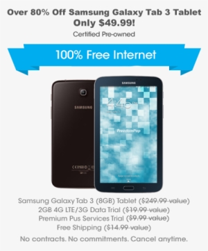 **deal Alert** Get 100% Free Lte Internet Talk And - Freedompop 7" Galaxy Tab 3 8gb Lte Bl Cpo