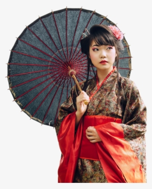 Best Geisha Kimono Png - Girl Holding Japanese Umbrella