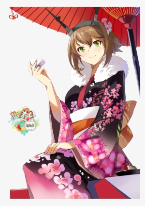 Anime Kimono Png - Japanese Kimono Girl Anime Png