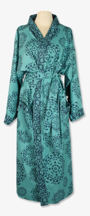 Kimono Robe - Teal Mandala - Zen Kimono Robe (black)
