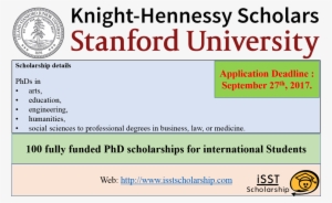 100 Fully Funded Phd Scholarships For International - Knight Hennessy Scholars