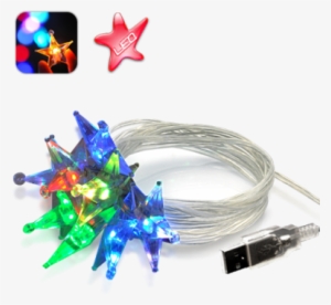 Crystal Sparkling Color Led Stars - Usb