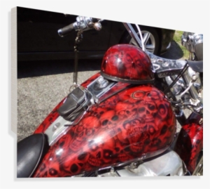 Skull Bike Gas Tank Canvas Print - Skull On Bike Fuel Tank