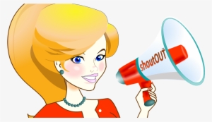 Megaphone Clipart Shoutout - Shout Out Girl