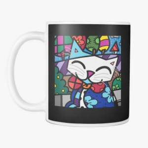 Colorful Cute Kitty Cat Mug - Romero Britto Artworks Cat