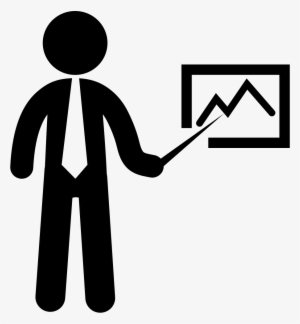 Business Man Pointing A Stats Graphic Comments - ิี Business Icon Png