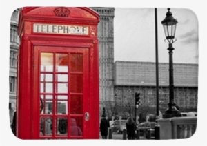 Red Phone Booth In London With The Big Ben In Black - Telephone Booth With Street Light
