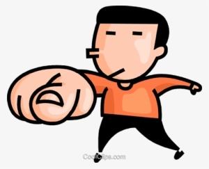 Man Pointing His Finger - Cartoon