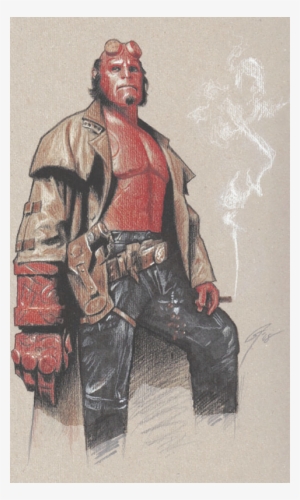 Phone - Hellboy Drawing Cigar