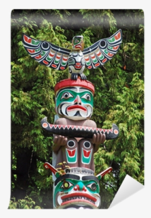Colorful Totem Pole In Vancouver, Canada Wall Mural - Totem Pole