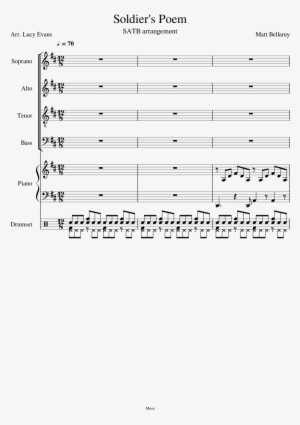 Soldier's Poem Sheet Music Composed By Matt Bellamy - Pescador De Hombres Para Violin