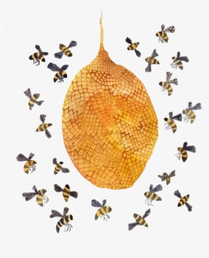 Honey Bee Hives Honey Bees - Watercolour Bee Hive