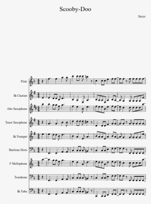 Scooby-doo Sheet Music Composed By Saxes 1 Of 4 Pages - Spooky Scary Skeletons Sheet Music Clarinet