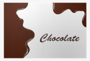 Melted Chocolate Dripping On White Background Poster - Sexual Chocolate Rectangle Sticker