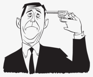 Man Points Gun To Head - Cartoon Gun To Head Png