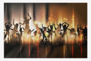 Party Sound Background Illustration With Dancing People - Lslya Wooden Wireless Speaker Portable Stereo Nfc Speaker