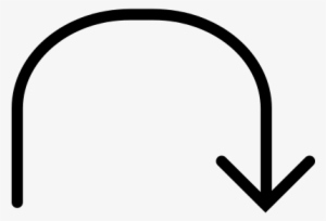 Curve Arrow Down Vector - Down Pointing Curved Arrow