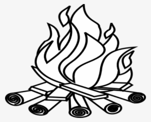 Coloring Cartoon Bonfire With Sausage, Bonfire Clip - Api Black And White