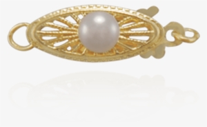 Filigree Fish Hook Clasp With Cultured Pearl - Pearl