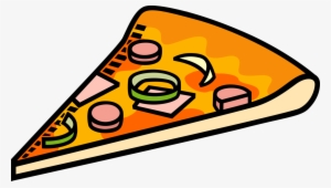 Vector Illustration Of Flatbread Pizza Topped With - Pizza Slice Clip Art No Background
