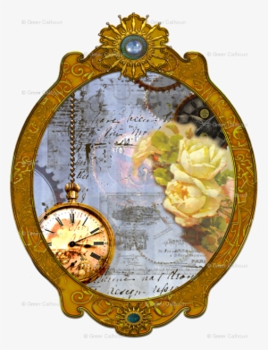 Zazzle Steampunk Time & Yellow Roses Key Ring