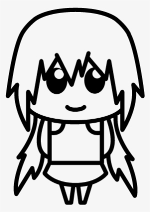 Anime Girl With Long Hair Vector - Anime Girl Black Vector