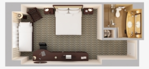 Bed Side View Png King Bed With R - Hotel Bed Top View